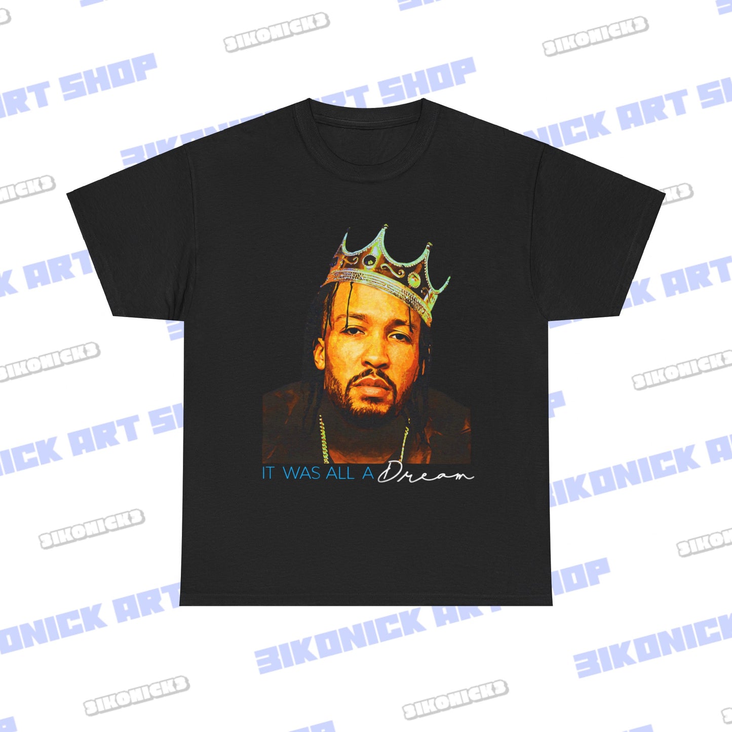 It Was All a Dream Jalen Brunson King of New York Crown Notorious Big Style T shirt Tee Unisex Cotton New York Knicks Black Tee Limited