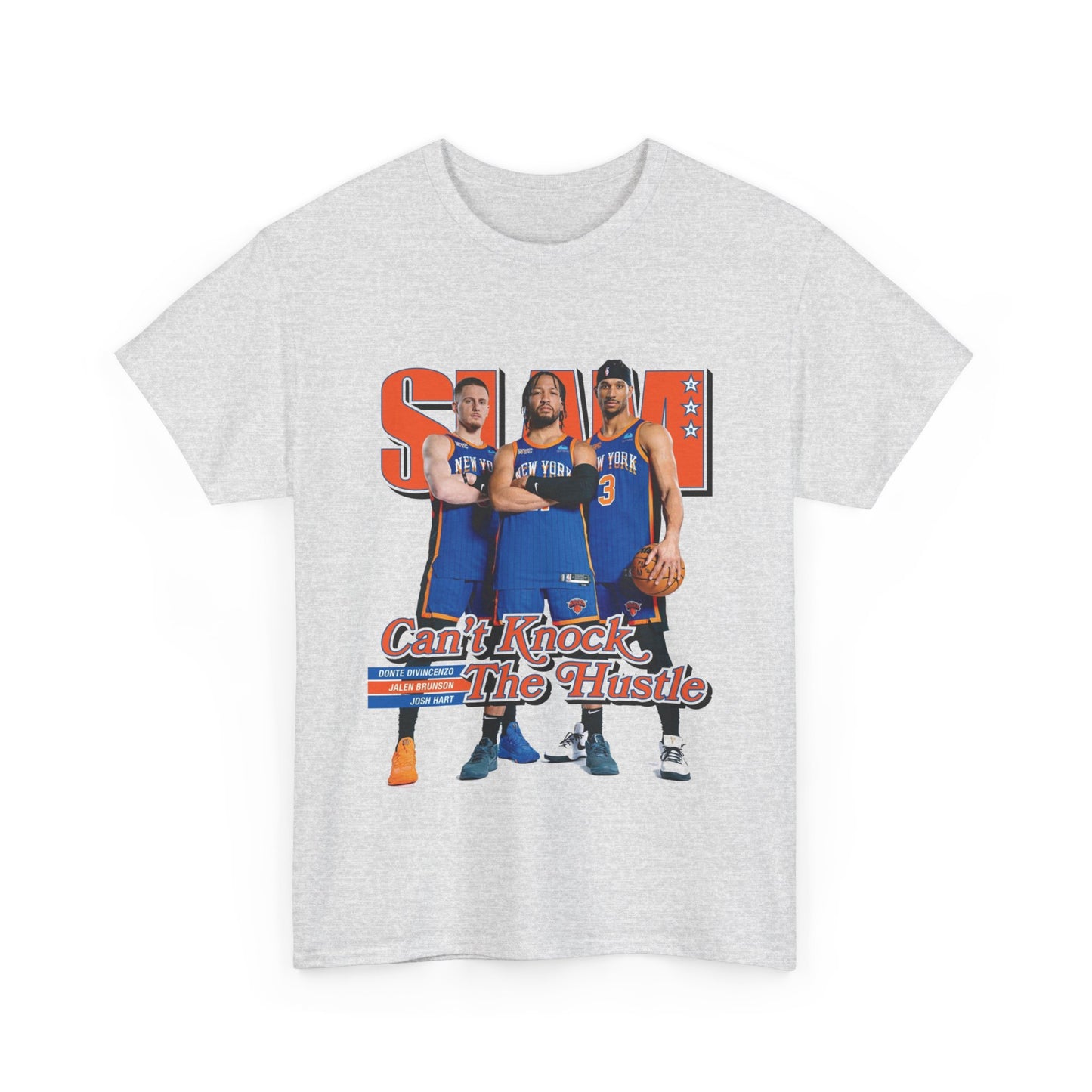 Orange Knicks Stars Trio - Jalen Brunson, Josh Hart, and Donte DiVincenzo Slam Magazine Cover T-Shirt