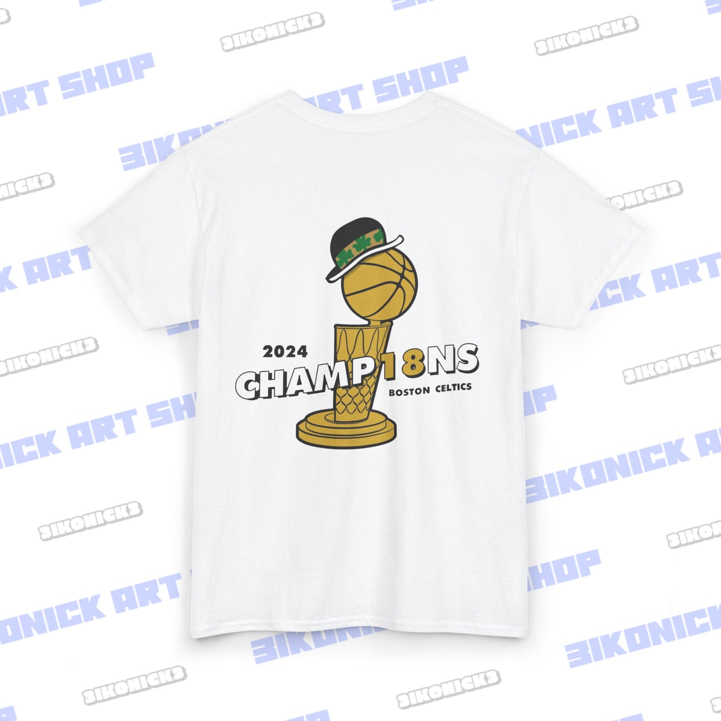 Front and Back Print 2024 Nba Champions Boston Celtics 18 T Shirt Tee Tshirt Gift for him Gift for her Unisex Heavy Cotton Tee Unisex