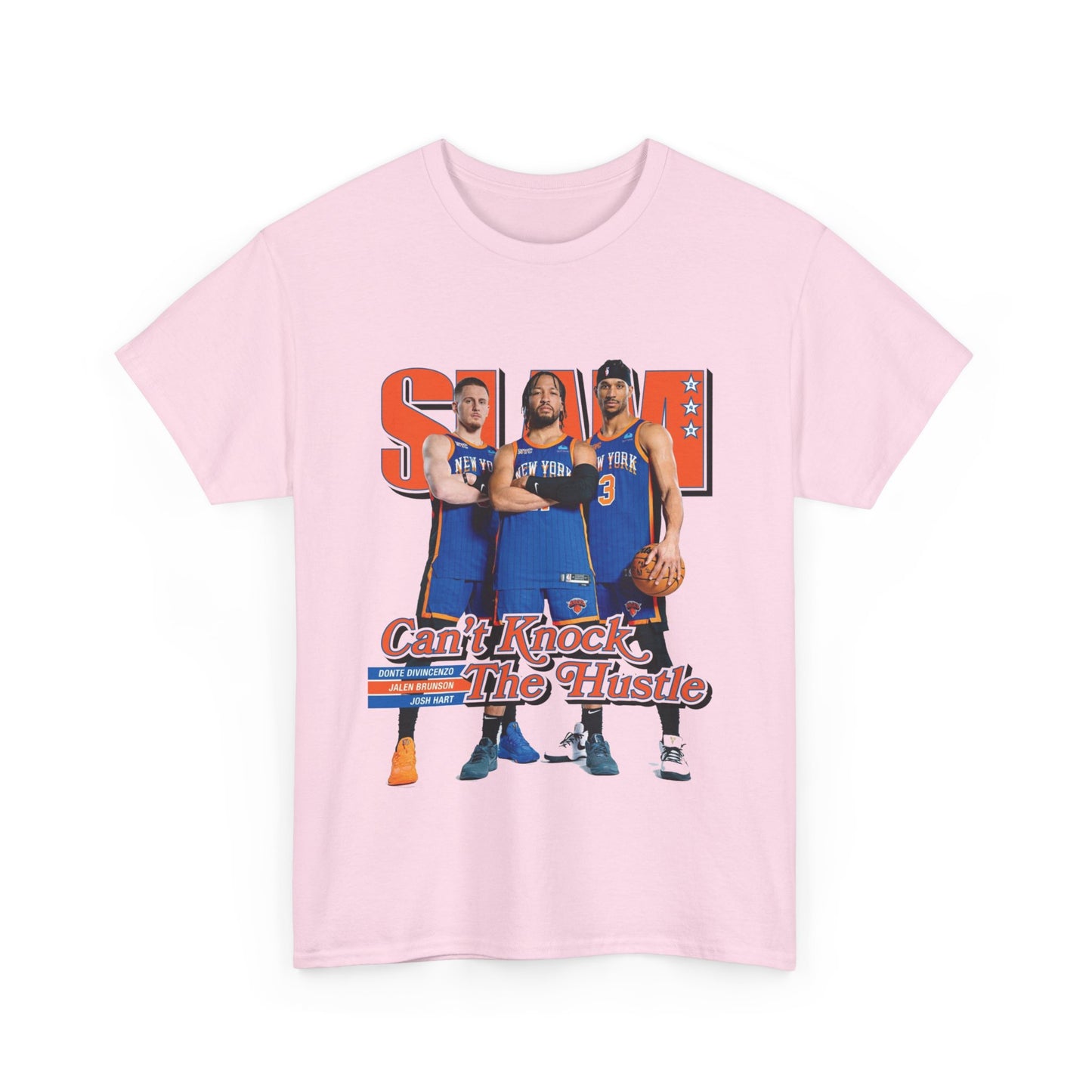 Orange Knicks Stars Trio - Jalen Brunson, Josh Hart, and Donte DiVincenzo Slam Magazine Cover T-Shirt
