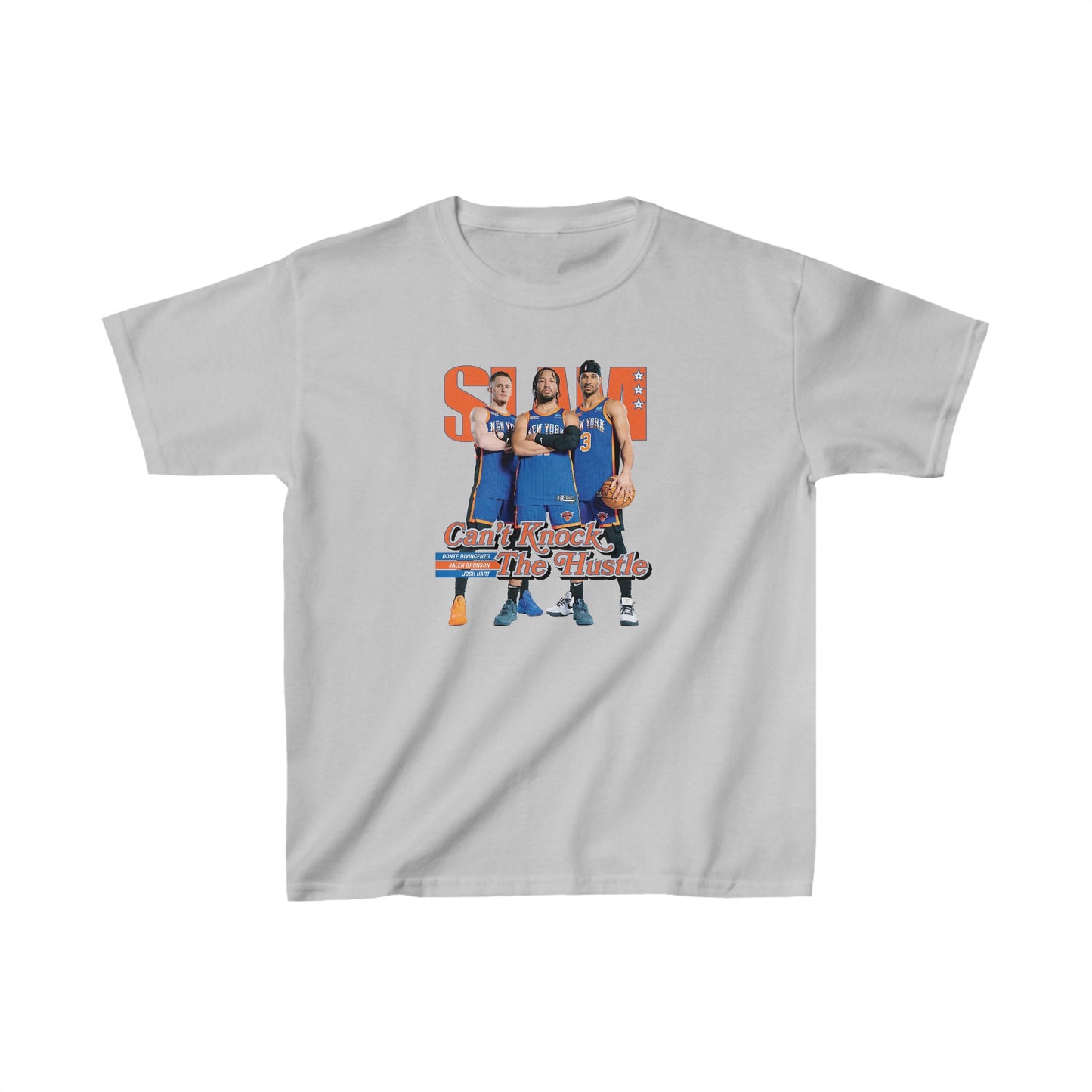 Kids Knicks Stars Trio - Jalen Brunson, Josh Hart, and Donte DiVincenzo ORANGE Slam Magazine Cover T-Shirt