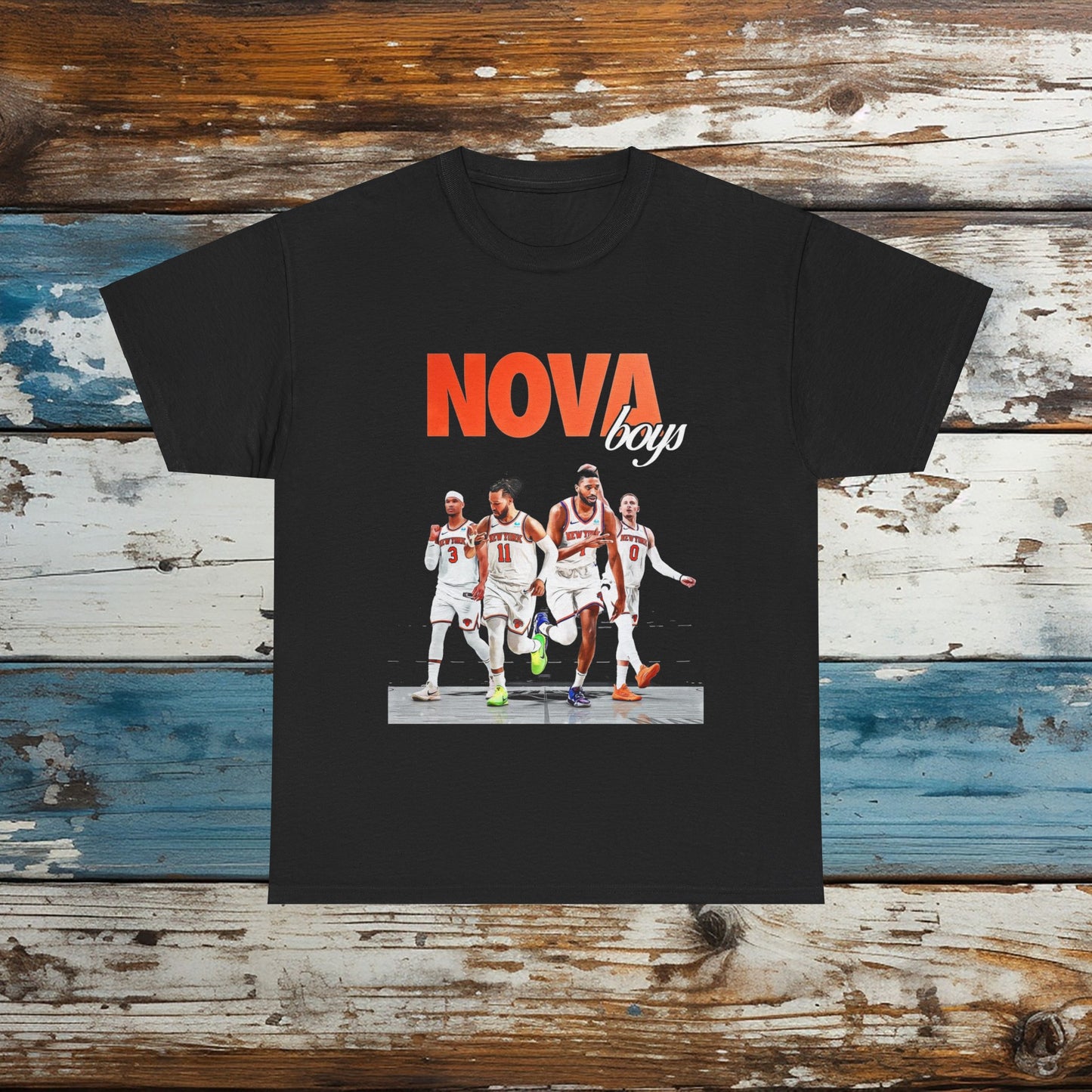 Nova Boys New York Knicks Jalen Brunson Mikal Bridges Donte Divincenzo Josh Hart Unisex Heavy Cotton Tee Knicks Merch T Shirt Birthday Gift