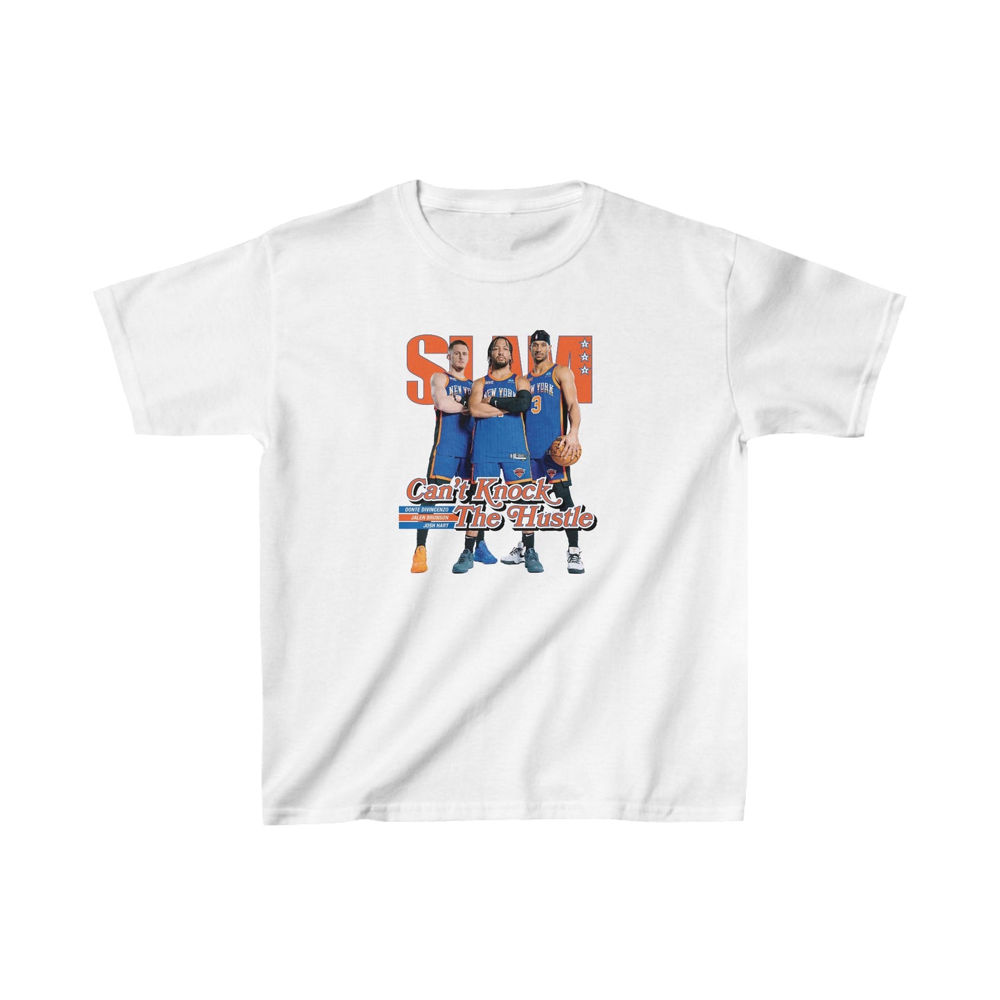 Kids Knicks Stars Trio - Jalen Brunson, Josh Hart, and Donte DiVincenzo ORANGE Slam Magazine Cover T-Shirt