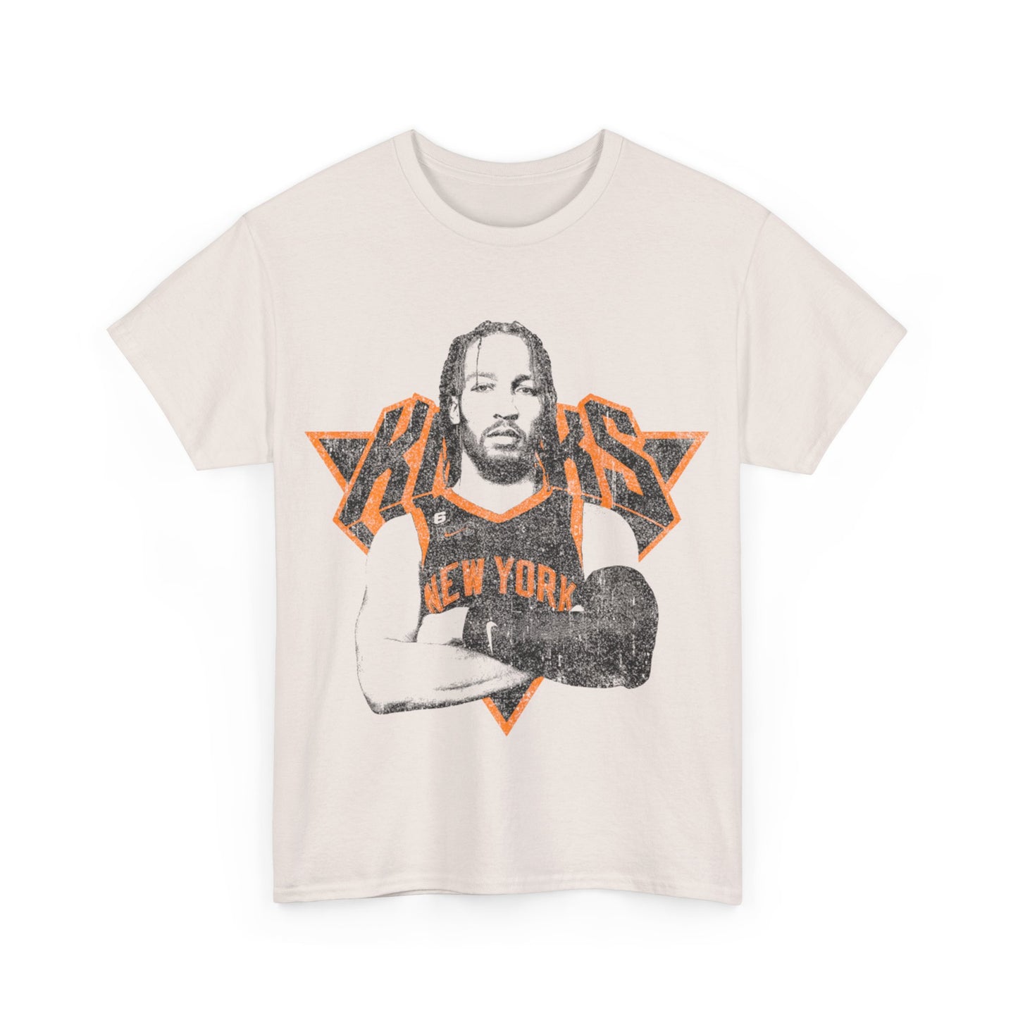 New York Knicks Jalen Brunson T Shirt Unisex Heavy Cotton Tee White Ash Ice Grey