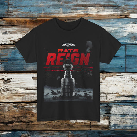 2024 Stanley Cup Champions Florida Panthers T-Shirt - Historic First-Time Win - Rats Reign T Shirt Tee Multi Sizes Available in Color Black