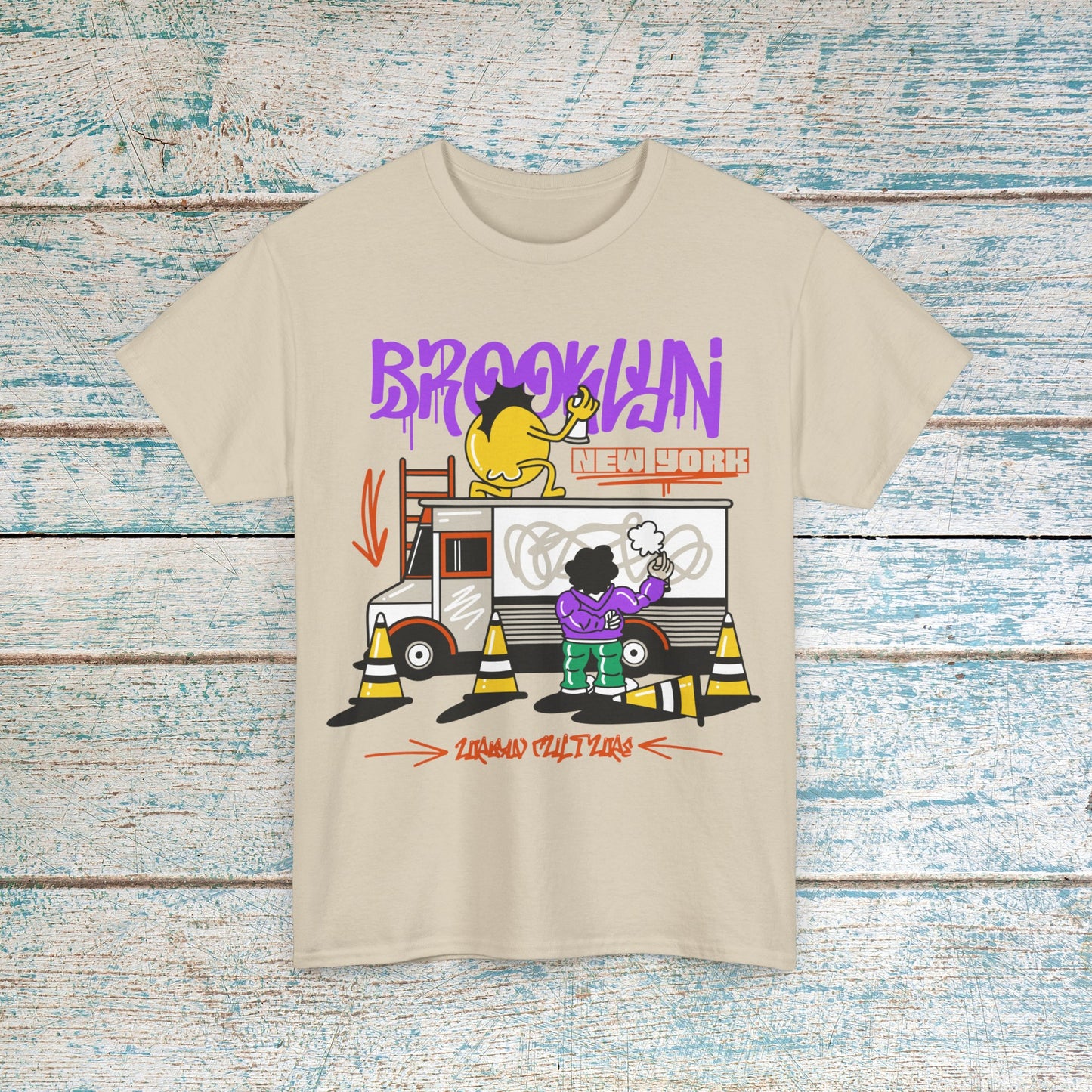 Brooklyn New York Graffiti T-Shirt Multi-Color Options Unisex Cotton Tee New York