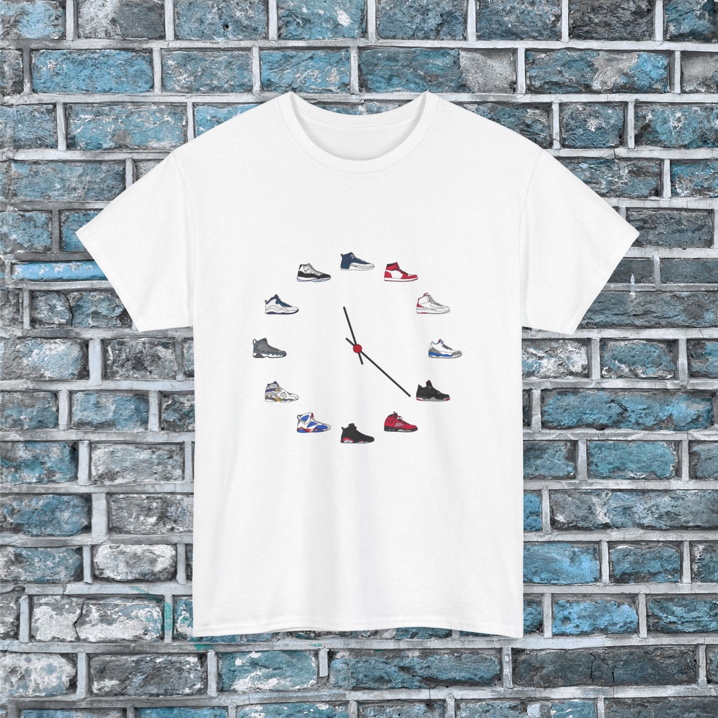 Retro Sneakers Clock T Shirt Unisex Heavy Cotton Tee Classic Vintage 80s 90s Collection