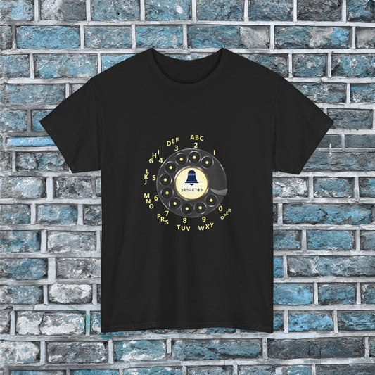 Retro Rotary Dial T-Shirt Unisex Heavy Cotton Tee