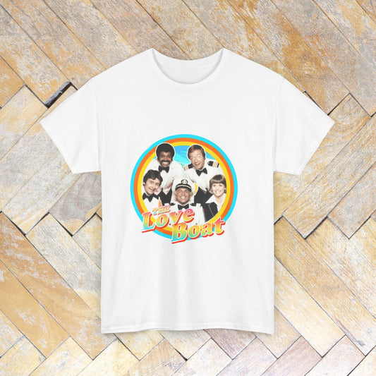 The Love Boat T-shirt | Retro 80's Gift | 1980's Television Lover's | Unisex - Men's Women's Tee | Julie, Doc, Isaac, Gopher, Captain White