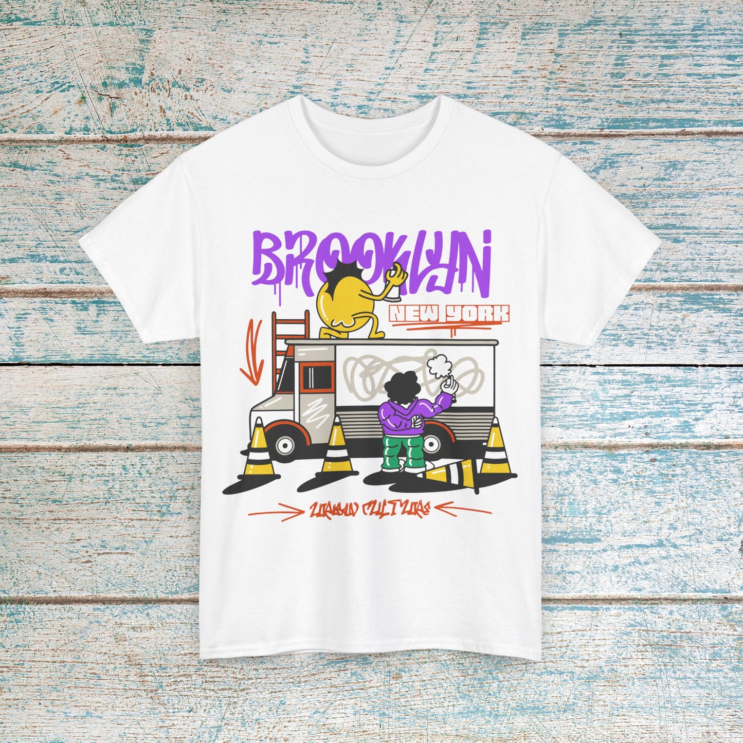 Brooklyn New York Graffiti T-Shirt Multi-Color Options Unisex Cotton Tee New York