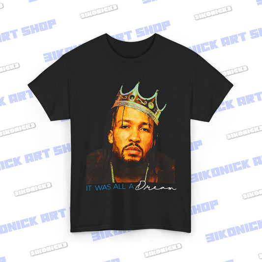 It Was All a Dream Jalen Brunson King of New York Crown Notorious Big Style T shirt Tee Unisex  Cotton New York Knicks Black Tee Limited