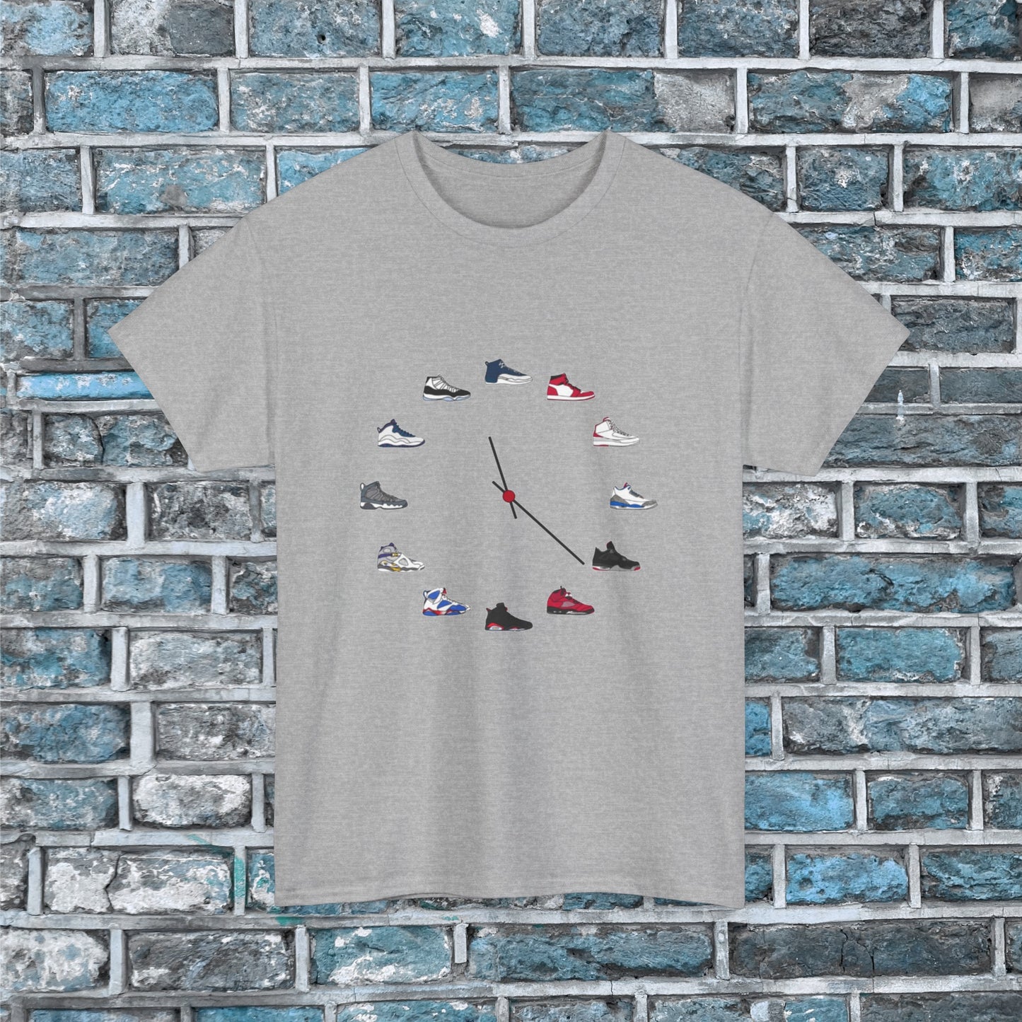 Retro Sneakers Clock T Shirt Unisex Heavy Cotton Tee Classic Vintage 80s 90s Collection