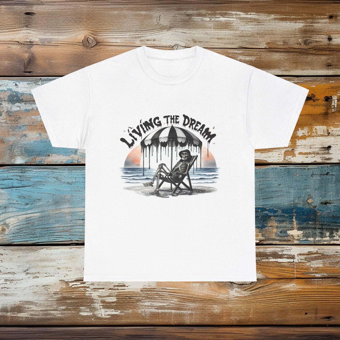 Livin' the dream skull comfort colors graphic tee | retro | boho hippie aesthetic