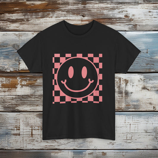 Womans Large Preppy Smiley Face Tee | Smiley Face | Preppy Shirts | Adult Shirts | Soft Shirts |