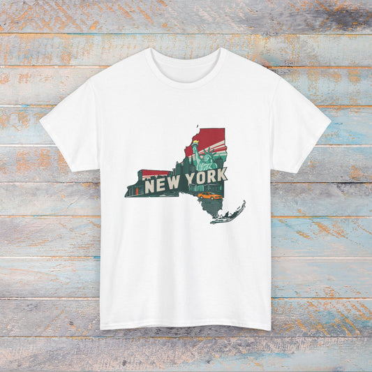 New York State T-Shirt Perfect NY Love or Souvenir Tee Unisex Cotton Tee