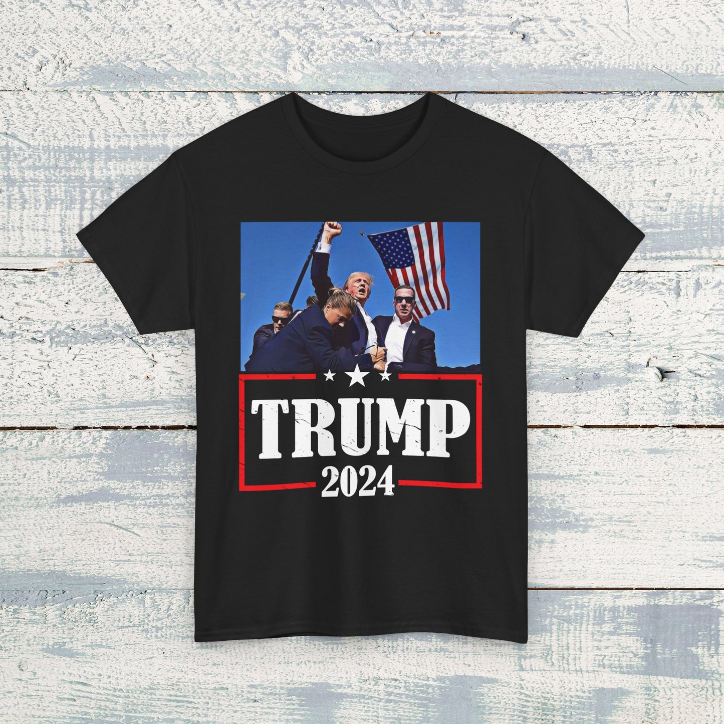 Donald Trump Rally T-Shirt | Trump Shot Tee | Election Shirts | Political Apparel | Republican Merchandise | God Bless America