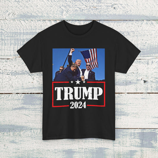 Donald Trump Rally T-Shirt | Trump Shot Tee | Election Shirts | Political Apparel | Republican Merchandise | God Bless America