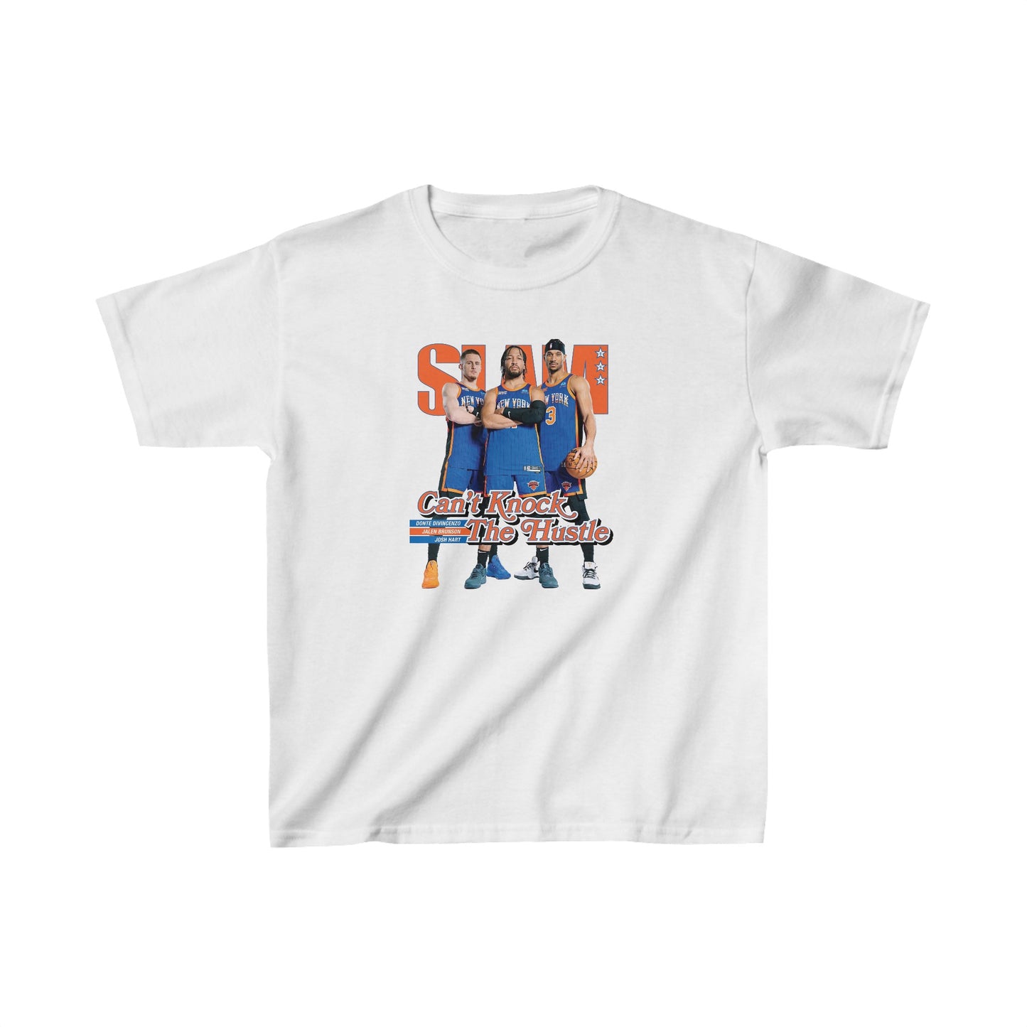 Kids Knicks Stars Trio - Jalen Brunson, Josh Hart, and Donte DiVincenzo ORANGE Slam Magazine Cover T-Shirt