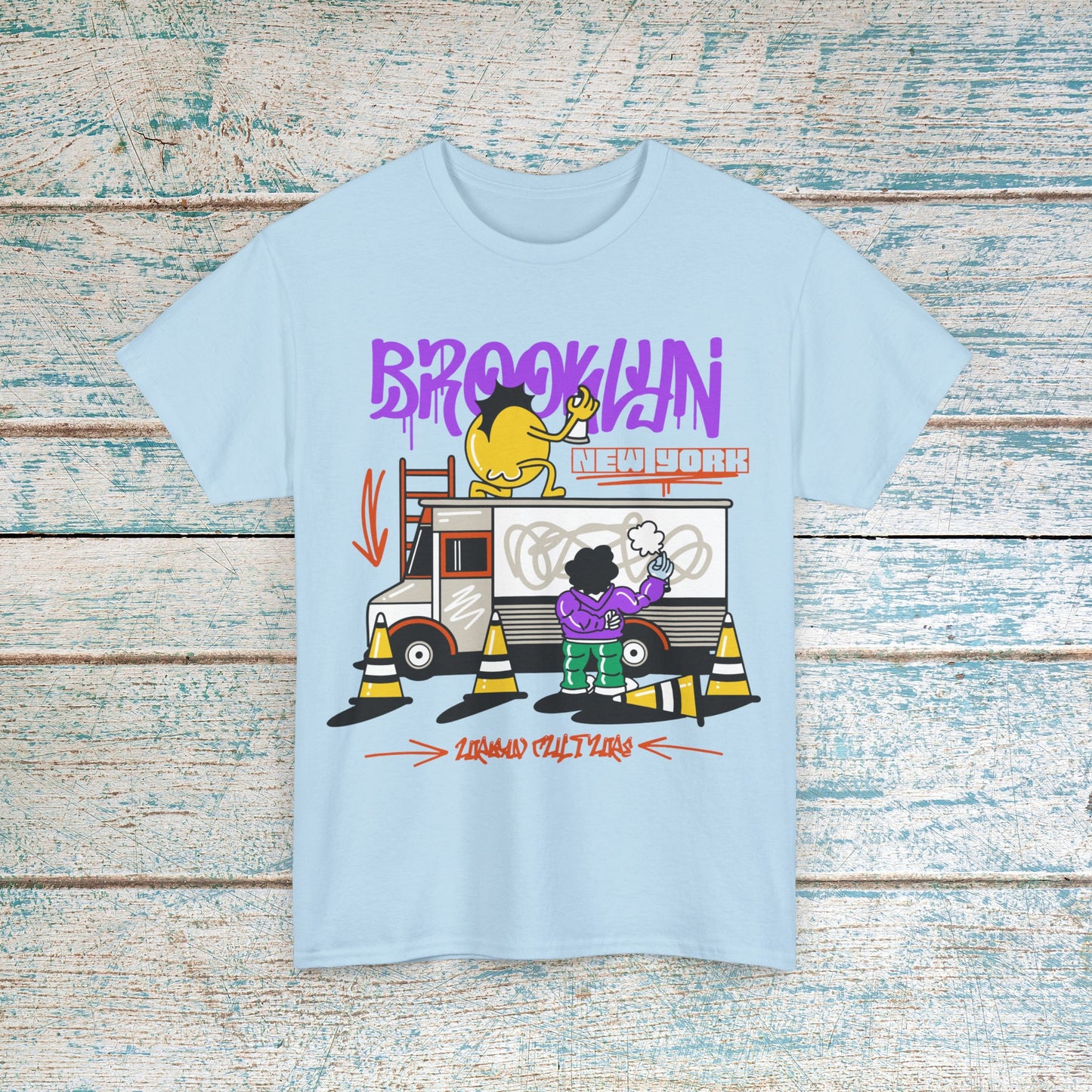 Brooklyn New York Graffiti T-Shirt Multi-Color Options Unisex Cotton Tee New York